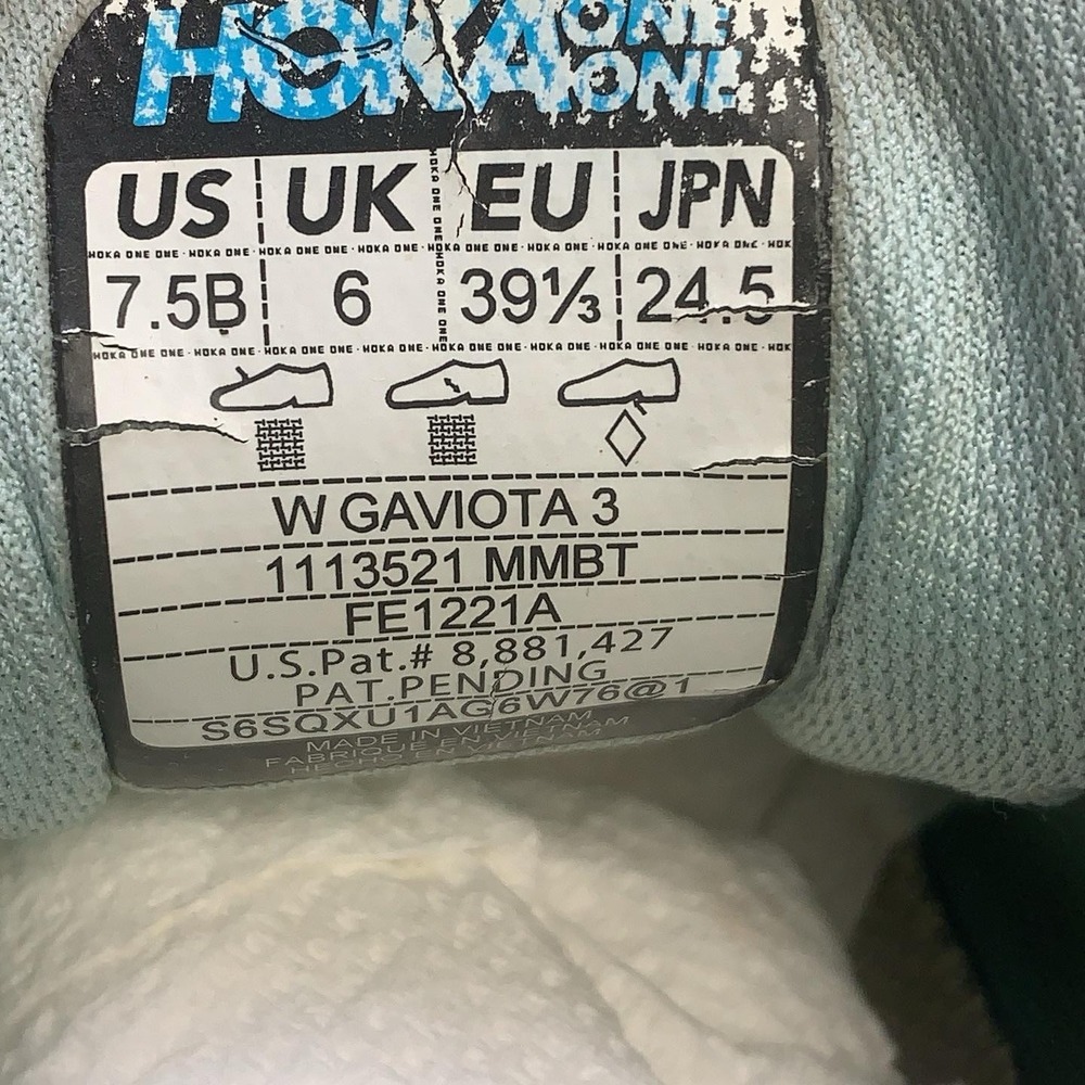 Hoka One One Gaviota 3 Shoes Womens Size 7.5 Green Running Sneakers Cushioned - Picture 11 of 14